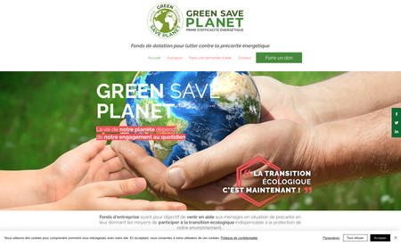 Green Save Planet: Fondation d'entreprises dans le but de récolter des dons pour soutenir la transition énergétique en France.
