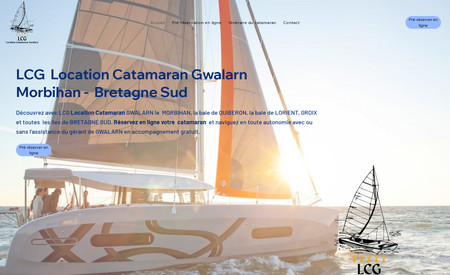 Location Catamaran Gwalarn Bretagne: Création d'un site design + intégration d'un Quizz ludique + création complet de l'outil de location grâce à du code