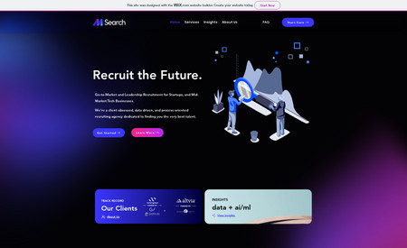M SEARCH RECRUITMENT: Advanced website and design for M Search - A bespoke recruitment firm that focuses on hiring for Startups + VCs.