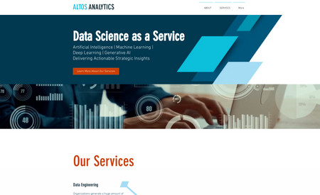 Altos Analytics: A custom design website to introduce a new analytics consulting service