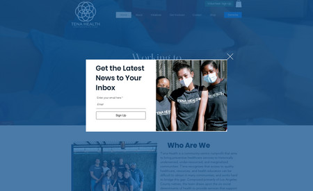 Tena Health: A wonderful project for a Healthcare Non-Profit Organization.

The site is built in the WIX Website Editor, is mobile responsive, and includes background videos that tell a message about the organization.

The client was looking to redesign his old WIX website, with an emphasis on images and videos that tell a story and create an emotional response from the visitors.

What we did:
Designed the logo
Edited the video
Wrote the Copy for the site
Created product mockups for the store
Embedded the organization's Instagram Feed