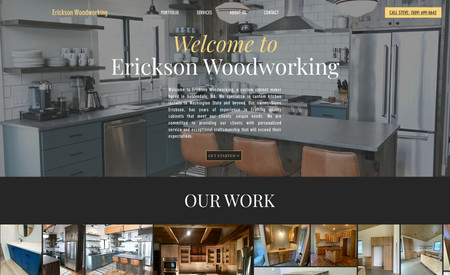 Erickson Woodworking: A simple website for a Cabinet Maker, giving him a great foundation to showcase his work and a place for local clients to find him.  I also manage his Google Business Profile.