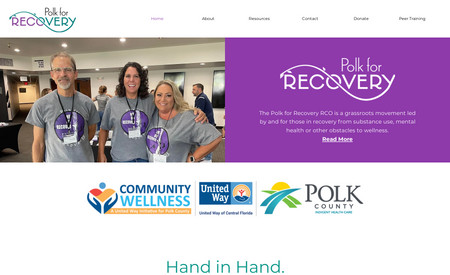 Polk for Recovery: Website design, photography, non-profit 