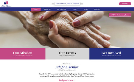 Adopt A Senior: Non-profit - Website redesign, support