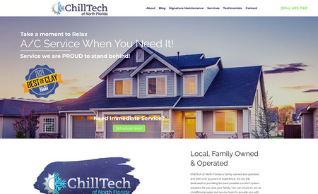Chilltech: We designed a complete website for a Florida based HVAC company.
