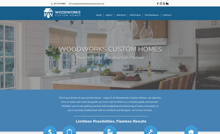 Woodworks Custom Hom: redesigned the website