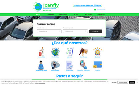 Icanfly: Sitio de gestión de parking en Madrid