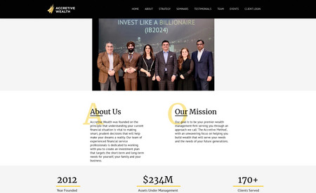 Financial Advisors Website Design: Website design for Accretive Wealth Management.