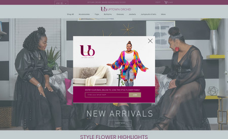 Uptown Orchid (eCommerce): Uptown Orchid is an online fashion house featuring custom designs and wardrobe pieces.

eCommerce Design