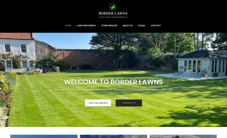 Border Lawns: Border Lawns chose to go for a detailed website showing information on their individual services while matching their branding colours and feel.