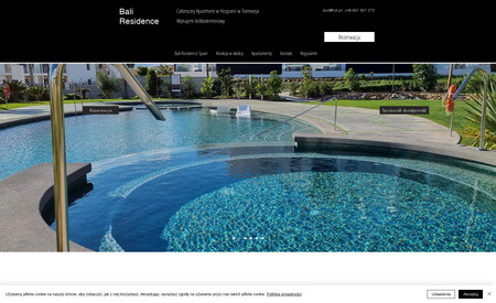 Apartamenty Bali: Strona internetowa wizytówka z prezentacją nieruchomości do wynajęcia w Hiszpanii