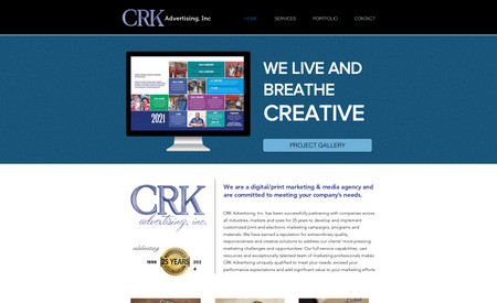 CRK Advertising: This website incorporates a huge portfolio section to highlight the company's vast array of capabiilties. 