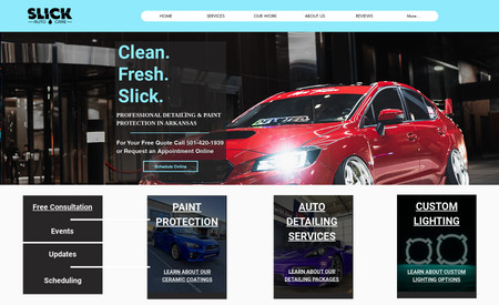 Slick Auto Care: This website is for a vehicle detailing company.