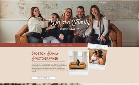 We Are Family Photography: Custom web design
