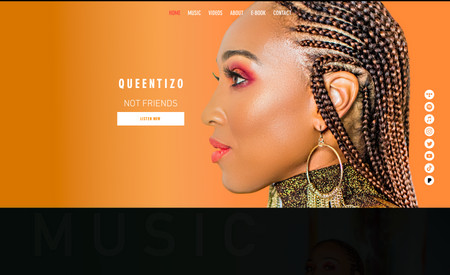 QueenTizo: QueenTizo - Top 10 Female Rappers : QueenTizo is a Social Impact Artist, Innovator, Author, Business Strategist, and Tennis Star.  

We built her website from the scratch using:
-Adobe XD 
-Photoshop
-Wix Editor



