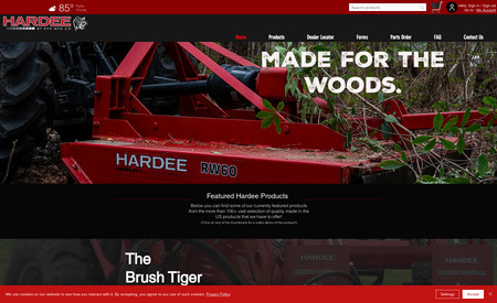 Hardee By EVH: A website that we are currently assisting in the gradual redesign of.