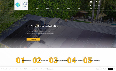 Solar Rich Life: Built the website from scratch on both desktop and mobile version