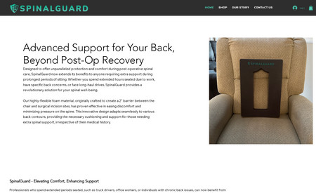 SpinalGuard: Medical product for a new company. First iteration built on Wix Studio.