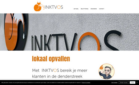Inktvos: Inktvos is uitgever van het infomagazine Aktueel en maken drukwerk en belettering, waarmee ze bedrijven in de Denderstreek meer zichtbaarheid geven.  Wij gaven Inktvos een professionele uitstraling op het internet. 