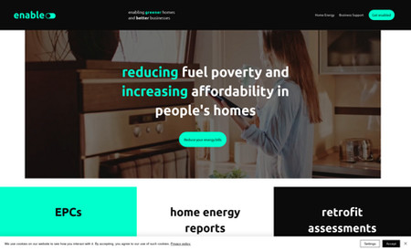 Enable: Branding of this eco-conscious property services group, followed by website development and ongoing marketing support. 