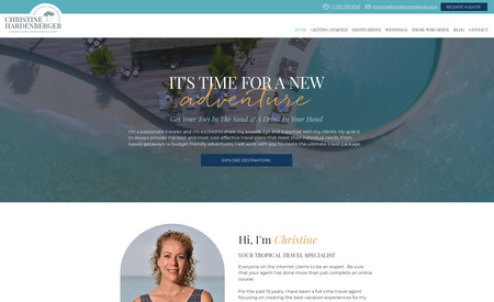 Travel Pro Christine: Website for a travel agent, using CMS to give site owner the ability to easily update travel deals and promotions on her own.