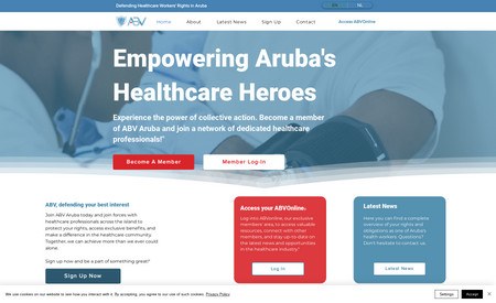 ABV Aruba: I spearheaded the comprehensive transformation of ABV Aruba's digital presence, orchestrating the successful setup of a cutting-edge professional website and reinvigorated branding strategy. 

By synergizing meticulous design, user-centric navigation, and seamless functionality, the new website now efficiently caters to over 1000 healthcare professionals in Aruba. Through an intuitive interface, health workers can effortlessly access crucial resources, updates, and networking opportunities, fostering a stronger community. The refined branding exudes trust and credibility, resonating with the medical community's values. This endeavor not only elevated ABV Aruba's online footprint but also facilitated streamlined communication and knowledge-sharing among healthcare practitioners. The impact is palpable as the website has become an indispensable tool, enhancing collaboration and empowering health workers to deliver optimal care.