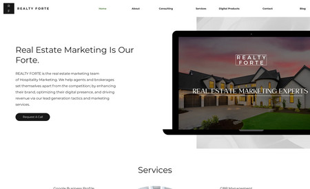 Realty Forte: Full buildout on Editor X platform for Real Estate Marketing Division