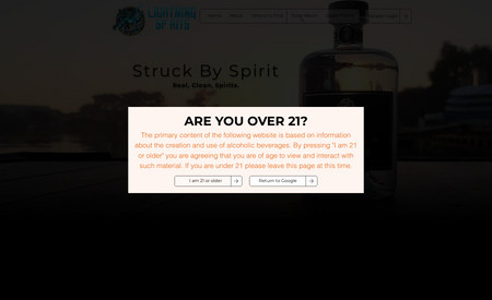 Lightning Spirits: Build a Spirits Manufacturer website from the bottom up, integrating their business styles into the format and feel of the website