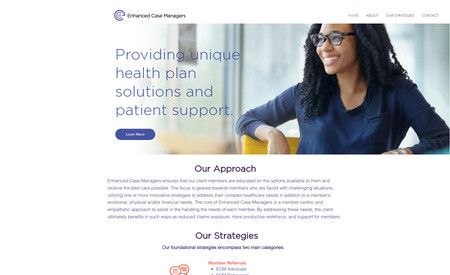 Enhanced Case Managers: This company needed a new logo design and a website that would work stylistically with the parent company website.