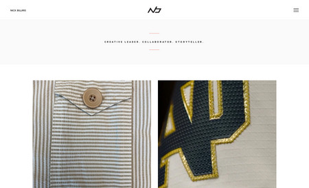 nick-billiris: Portfolio website for a creative apparel designer