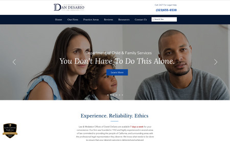 Desario Law: The Law & Mediation Offices of Dan Desario and Associates are highly experienced in several areas of law committed to providing the people of California, and surrounding areas with the professional legal representation they deserve. 

Their practice areas are Family Law, Department of Child Services, Personal Injury, Civil Litigation & Mediation services to ensure that your desired outcome is delivered and achieved. The firm's central principles are the understanding that each client’s interests are unique and striving to tailor legal solutions that best serve each client.