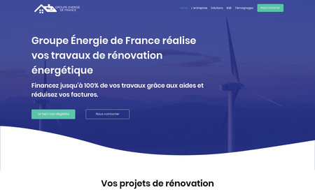 Groupe Energie de France: Création d'un site sur-mesure avec un affichage parfait sur mobile. Création d'un diaporama codé spécifiquement.