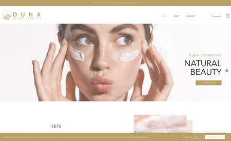 Duna Cosmetics: Création d'un site e-commerce pour la marque suisse Duna Cosmectics, spécialisée dans la vente de produits cosmétiques naturels