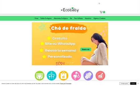+Ecobaby: Loja Virtual de Fraldas Ecológicas, a cliente tinha uma site na Shopee, foi muito bom conhecer a diversidade desse produto e realizar esse trabalho referente  a bebes. 