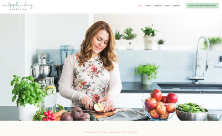 An Apple a Day Nutrition: Nutritional Therapist Website Design & Brand Identity | A full custom Wix Website & SEO for London Nutritionist & Nutritional Therapist: An Apple A Day Nutrition. 