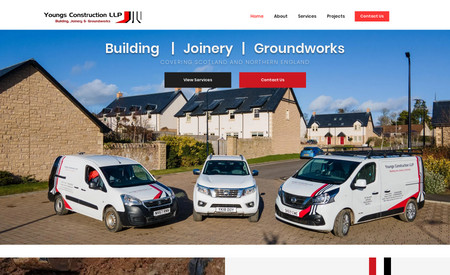 Youngs Construction: Youngs Construction are a building construction company based in the Scottish Borders. Youngs Construction came to us and asked for a complete fresh design of their website and drone footage of some of their impressive work.