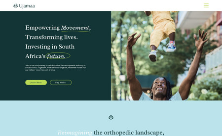 Ujamaa Orthopaedics: Our project with Ujamaa Ortho revolved around a modern startup that prioritized people and movement at the core of their operation. Our team integrated thoughtful imagery, engaging content, and user-friendly navigation, creating a sense of inclusivity and personal connection. 

We also emphasized their holistic approach to orthopaedic care, highlighting their dedication to not only treating injuries but also promoting overall wellness and mobility. The end result is a cohesive and compassionate brand and website that effectively communicates Ujamaa Ortho's values and unique selling points. 