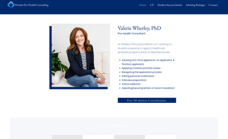 Collins Premed Advising A clean and professional-looking website listing c...