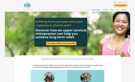 LIV Chiropractic: Migrated site over from Wordpress. Optimized and updated design, SEO service pages and monthly content production. 