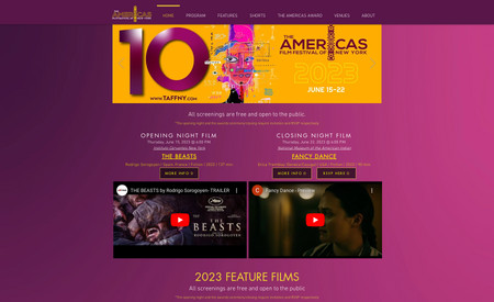 The Americas Film Festival New York : Web design, graphic design and SEO 