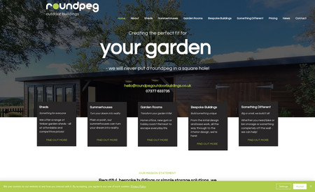 Roundpeg Outdoor Buildings: Rebuilt and new design for Roundpeg moving from WordPress to Wix. The new site is now bringing in a steady stream of inquiries from around the UK.