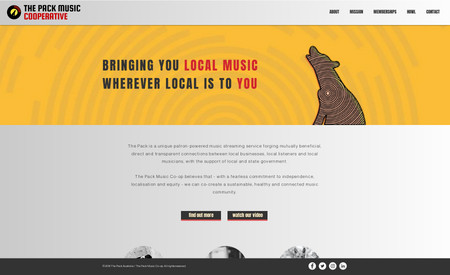The Pack Music Coop: Site redesign for music corporative including membership system.
