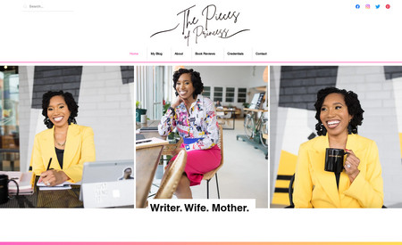Pieces of Princess: I redesigned her homepage for a better look and feel.