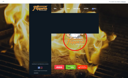 Flippers Gourmet Burgers: This classic restaurant site includes great imagery and a robust Order Now section to speed up online transactions.