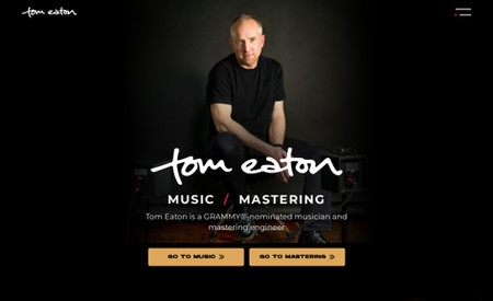 Tom Eaton: enhance the website so it more accurately reflects the quality of his work and Incorporate music composer identity and mastering engineer identity into one website.