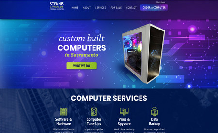 Computer Services: Designed a professional website for a computer company that services and custom builds new computers.