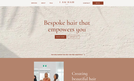 I Am Hair Website: The client have the figma file for this website I have replicate the same design in wix for her. The client was so satisfy with the work.