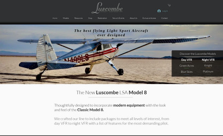 Luscombe: Website, branded brochures, ecommerce for light sport aircraft manufacturer. 