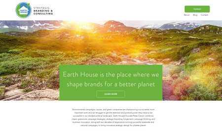 Earthhouse: Earth House is a website that promotes eco-friendly and sustainable living through education, resources, and community engagement. I created a visual identity that reflects the site's mission of promoting environmental sustainability. The site is designed to be user-friendly, with clear navigation and messaging that effectively communicates the site's key messages and resources. The site features high-quality images and multimedia content that showcase the importance of sustainable living, along with detailed information about eco-friendly products, services, and practices.