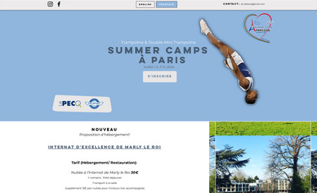 Summer Camps: Created a bilingual website from scratch for a Gymnastics club.